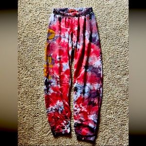 XS tie dye “surfin” sweatpants.